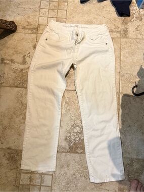 Simply Vera Vera Wang White Straight-Leg Jeans skinny
